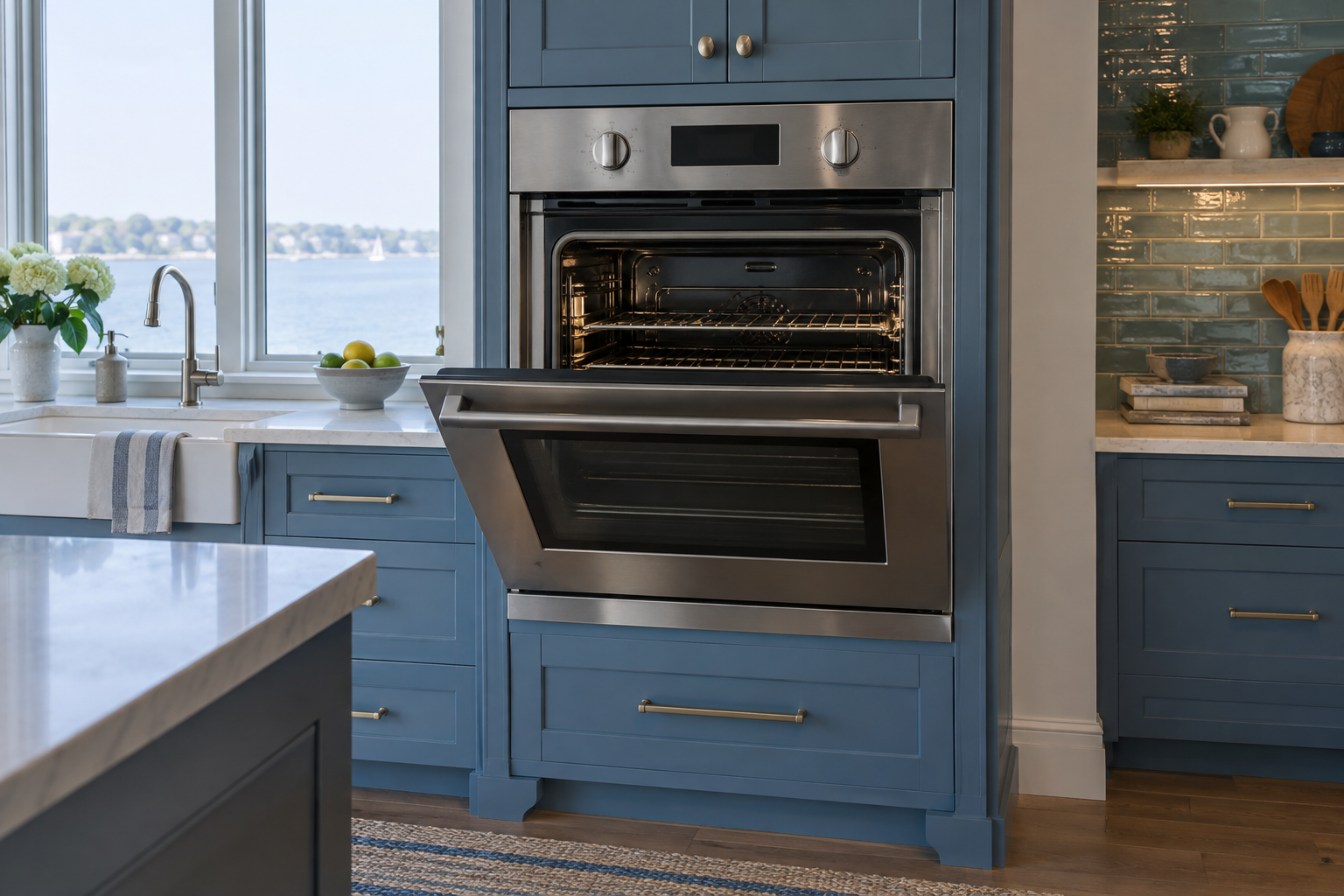 Illustrative Viking oven in a residential kitchen — AI image for Wolf Repair Old Greenwich
